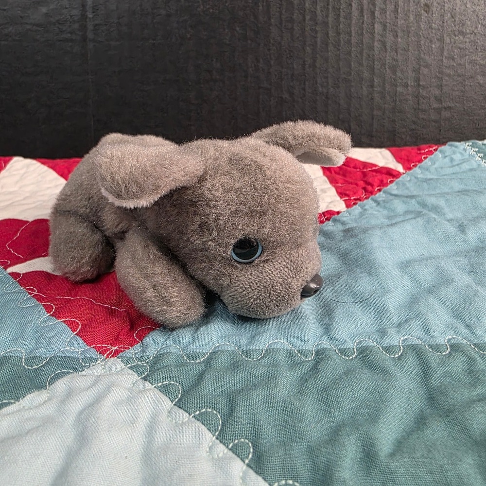 Russ Petooties‎ Pets Plush Dog Small 5 Inch Grey Bean Bag Puppy Kellytoy